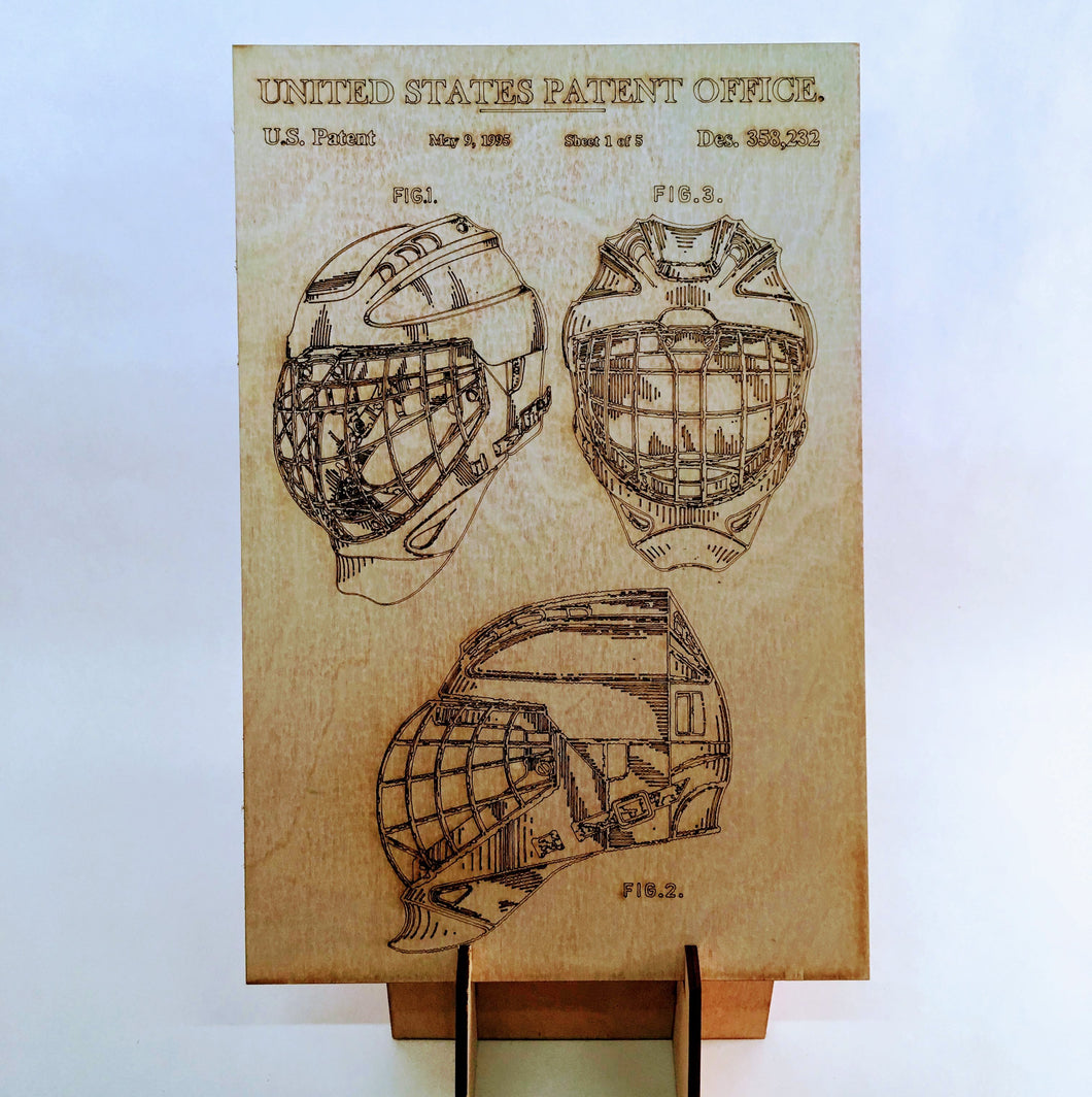 Hockey Goalie Helmet Patent Print