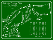 Load image into Gallery viewer, Colonial Country Club Golf Course Map