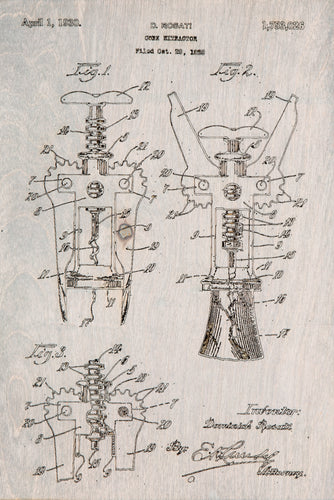 Corkscrew Patent Print