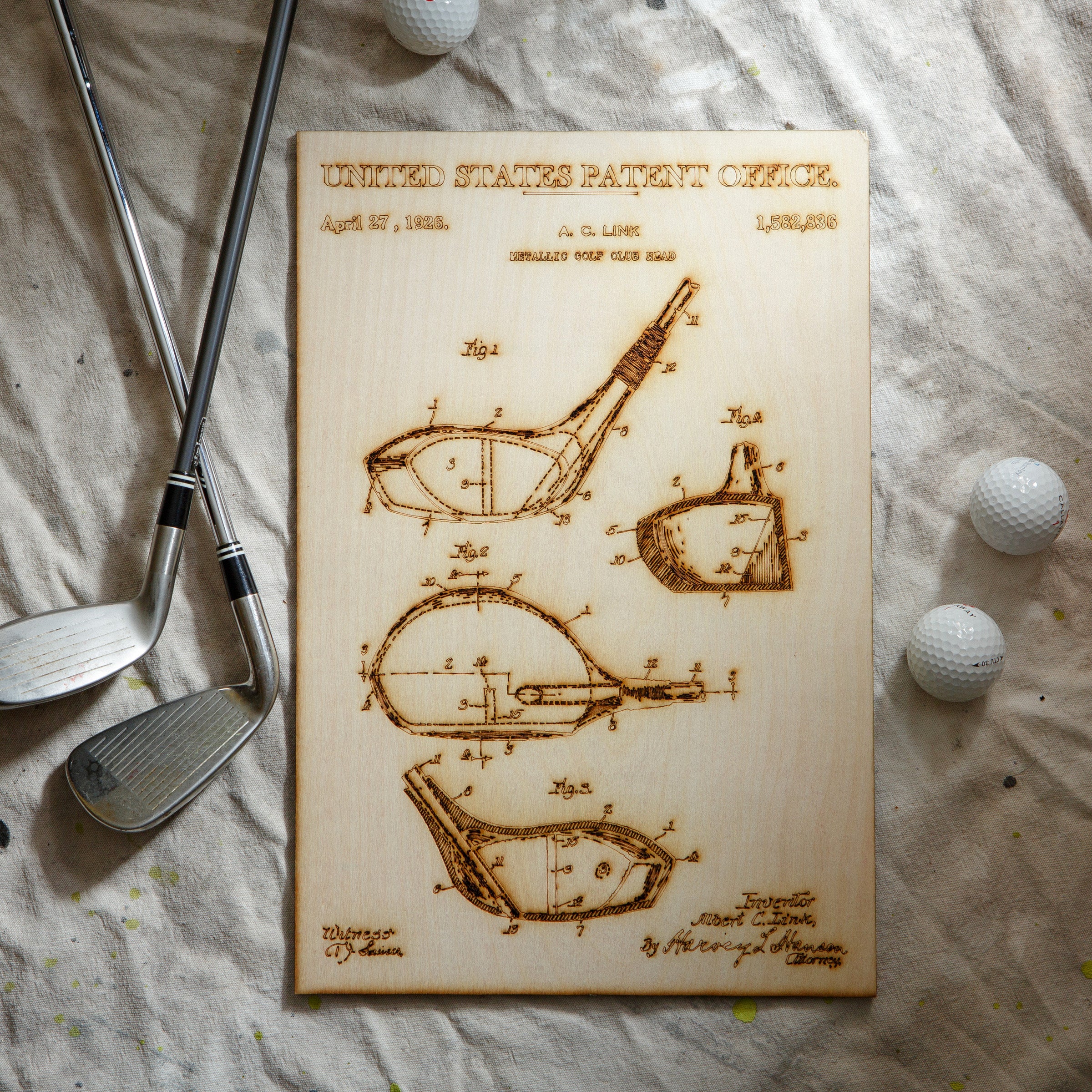 Vintage Golf Club Patent Drawing Poster — MUSEUM OUTLETS