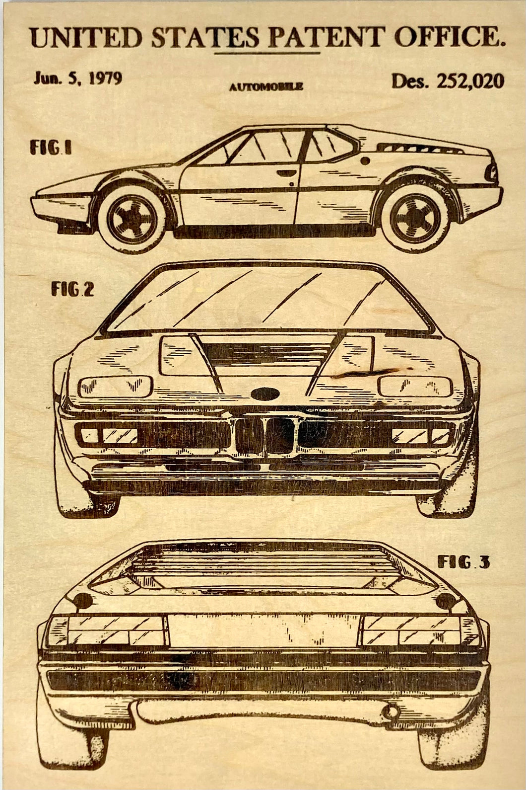 BMW M1 Patent Print